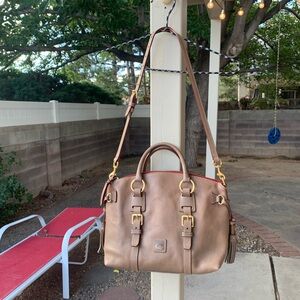 Dooney & Bourke taupe vacheta leather bag 13X10X7 inches